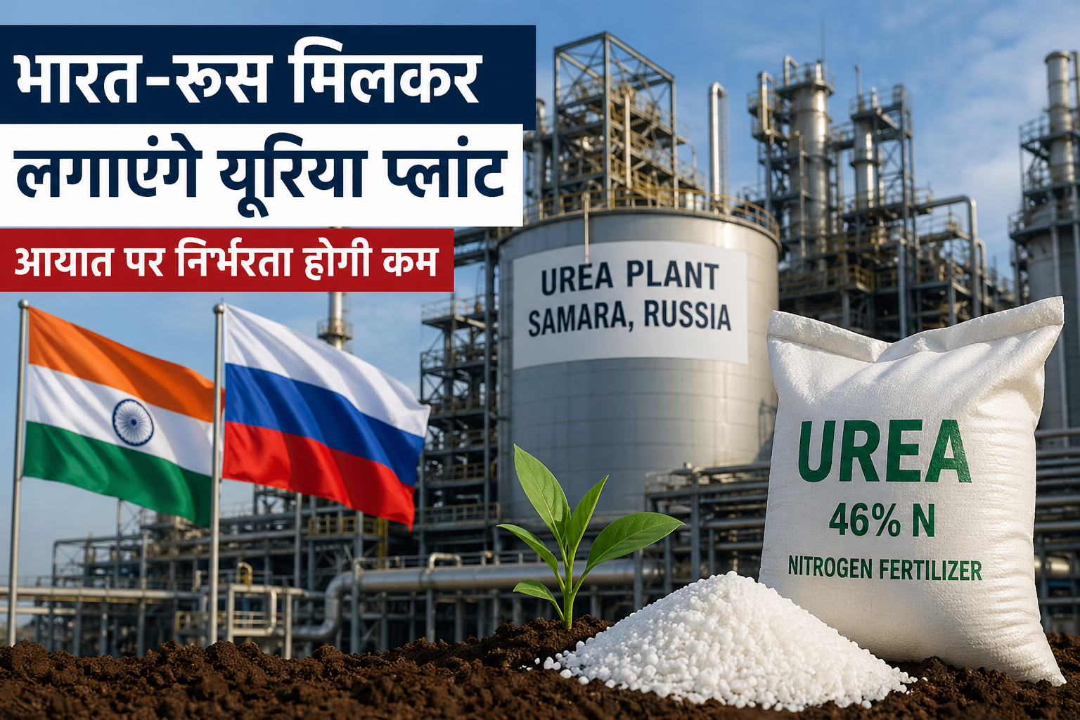 भारत-रूस मिलकर लगाएंगे यूरिया प्लांट, आयात पर निर्भरता घटाने की बड़ी पहल